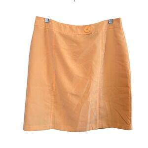 Metro Style Womens Career Minimalist Mini Pencil Skirt Pastel Orange Size 14